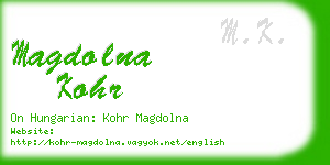 magdolna kohr business card